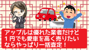 3.5 アップルは優れた業者だけど1円でも愛車を高く売りたいならやっぱり一括査定！